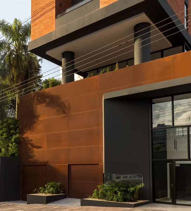Fachada em Aço Corten em construção civil